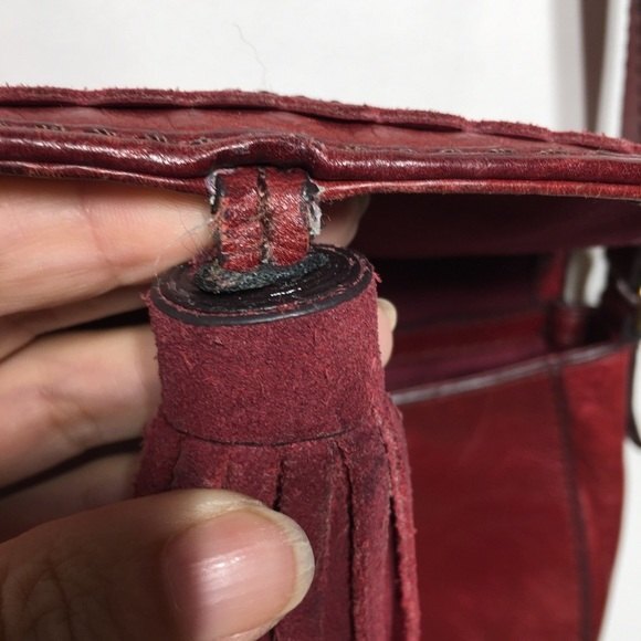 Fossil Emi Saddle Crossbody Leather Bag in Maroon - Picture 7 of 16